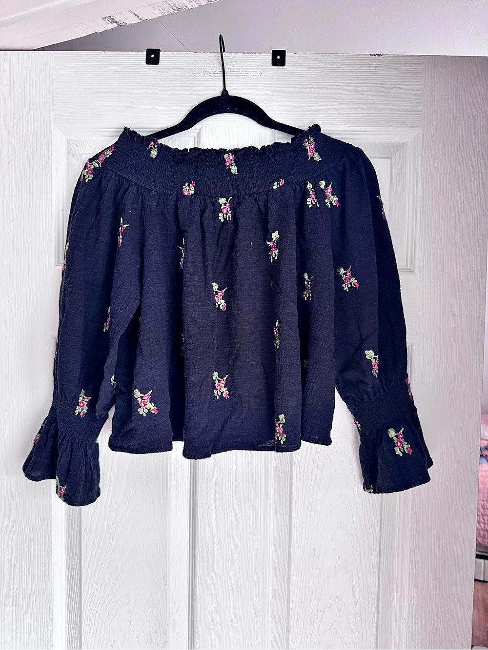 Altar’d State Floral Embroidered Blouse in Black small